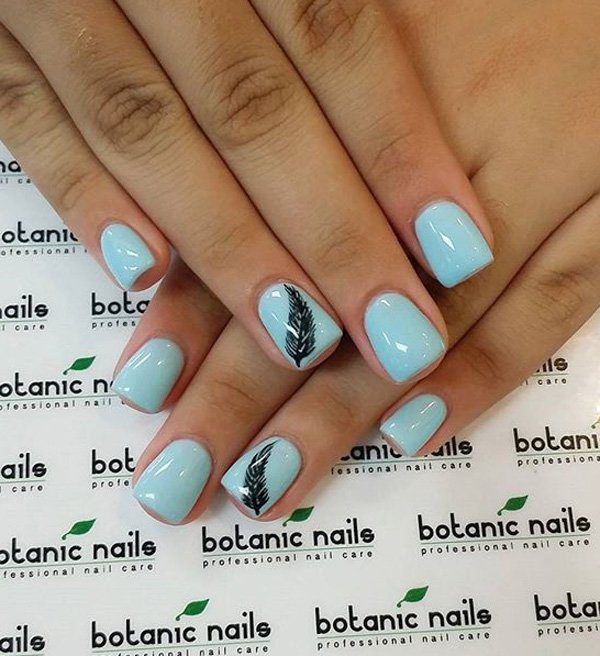simple light blue nail designs