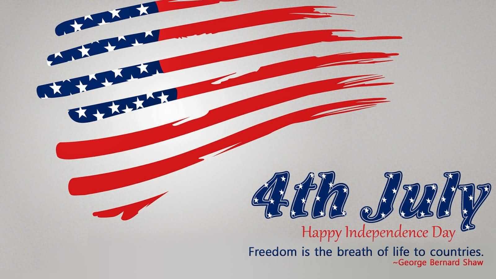 4th July Happy Independence Day USA Greetings Message Wallpaper