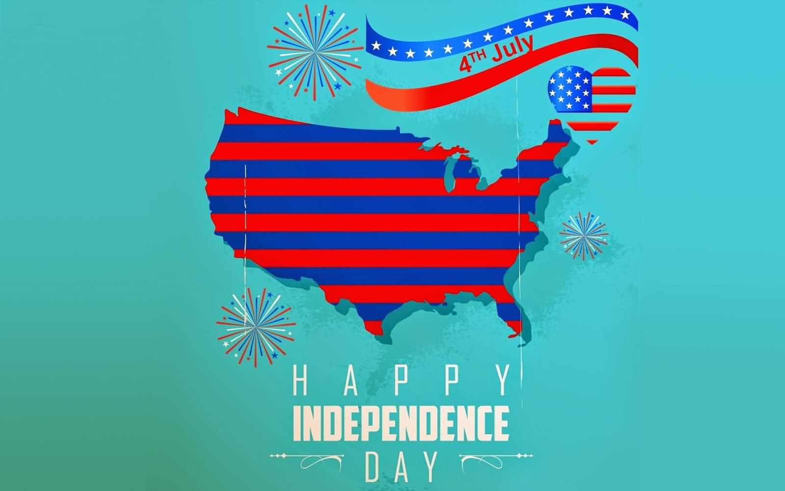 Beautiful 4th July Happy Independence Day Greetings Card Image