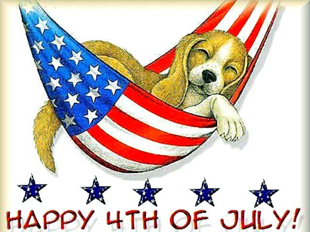 Cute Puppy Wishes Card On 4th Of July Wishes Card Image