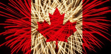 Fireworks On Celebrating Canada Day Wishes Message Image