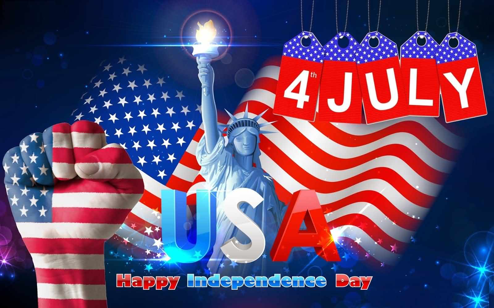 Happy Independence Day 4 July Wishes Wallpaper