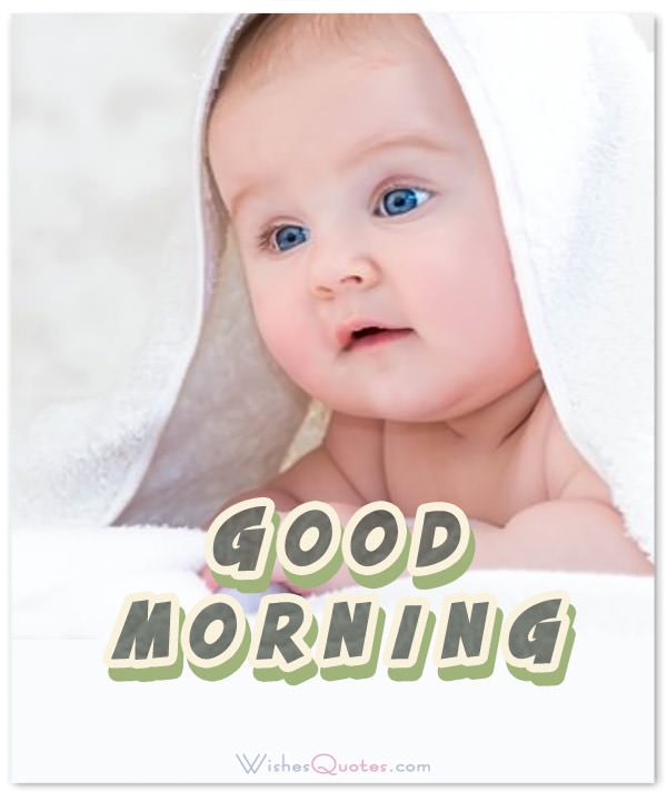 Cute Baby Good Morning Wishes Image | Picsmine